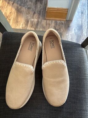 Toms Beige Slip-On Suede Flats
